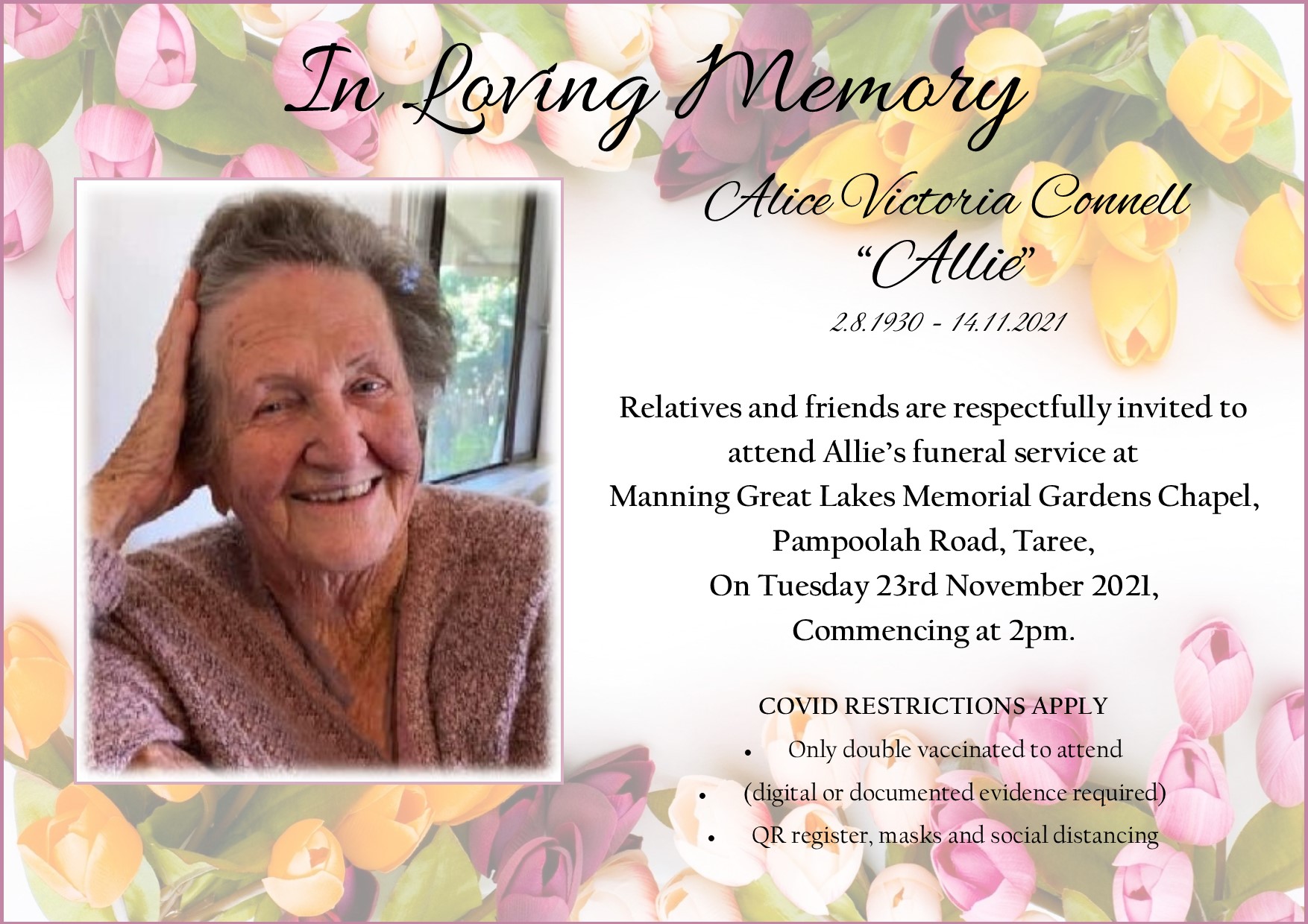 Funeral Notices | Taree | Hutchinson Family Funeral