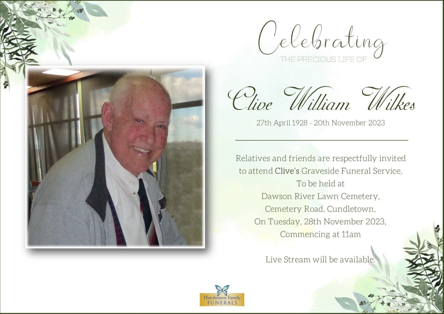 Funeral Notices | Taree | Hutchinson Family Funeral